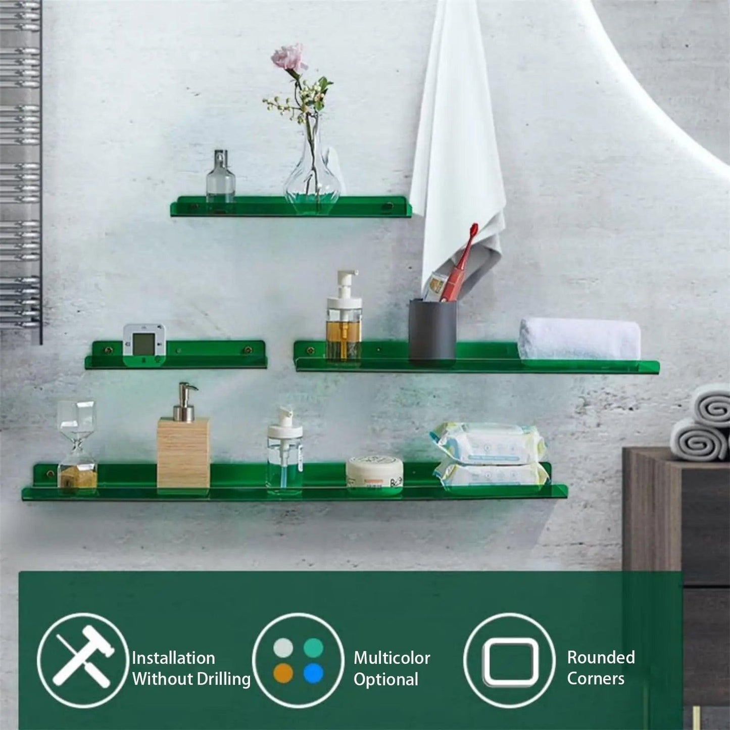 Acrylic Floating Bookshelves - VibeSync.Store