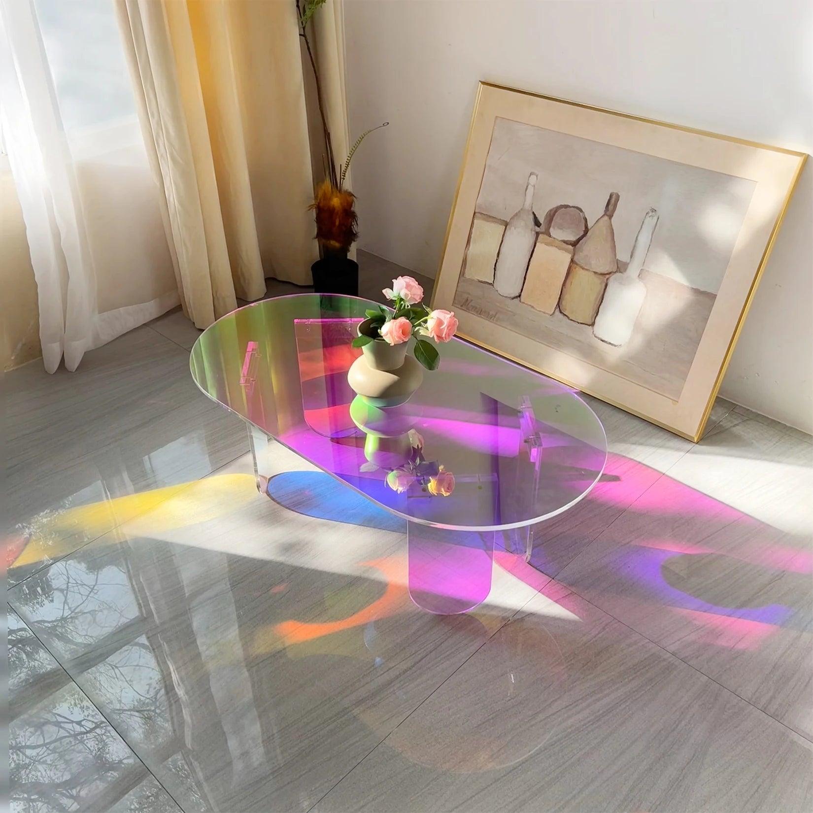 Prism Glow Acrylic Coffee Table - VibeSync.Store